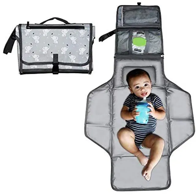 Bolsa de fraldas com bolso para garrafa