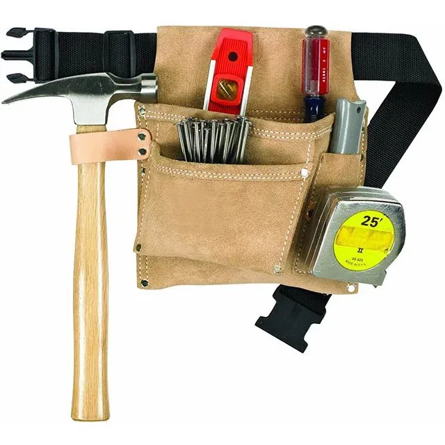 Bolsa de ferramentas em camurça artesanal
