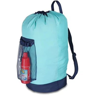 Mochila para lavanderia com bolso de malha