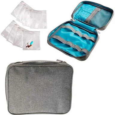 Organizador de medicamentos de viagem