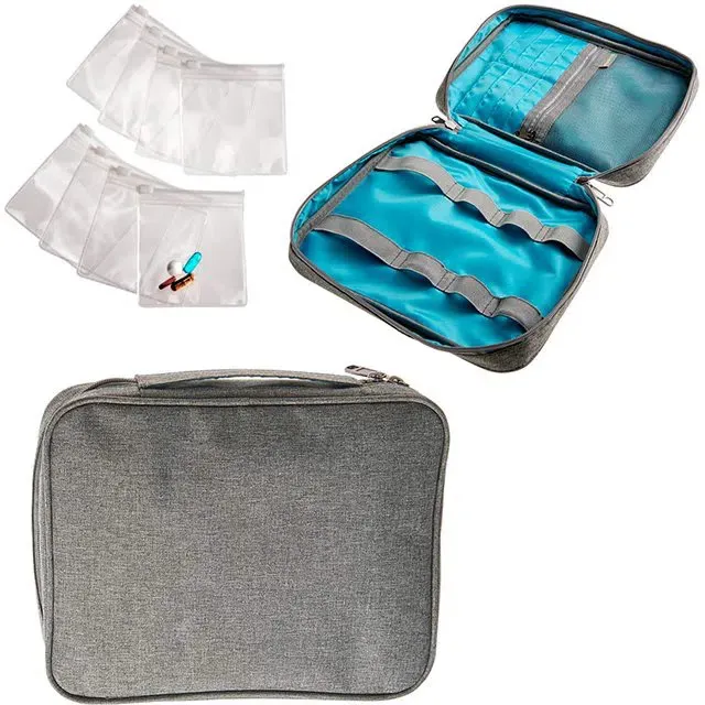 Organizador de medicamentos de viagem